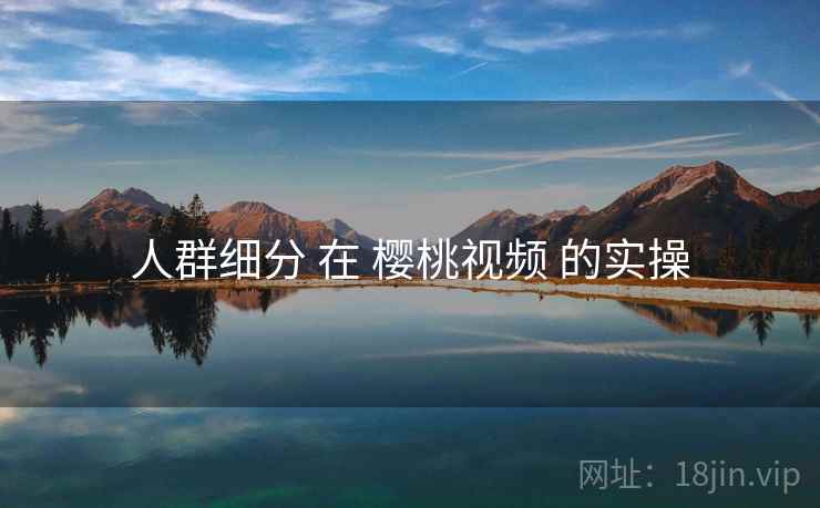人群细分 在 樱桃视频 的实操