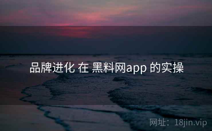 品牌进化 在 黑料网app 的实操