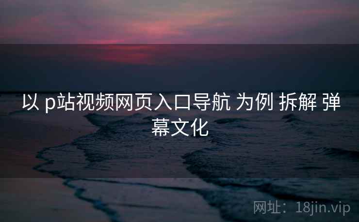 以 p站视频网页入口导航 为例 拆解 弹幕文化