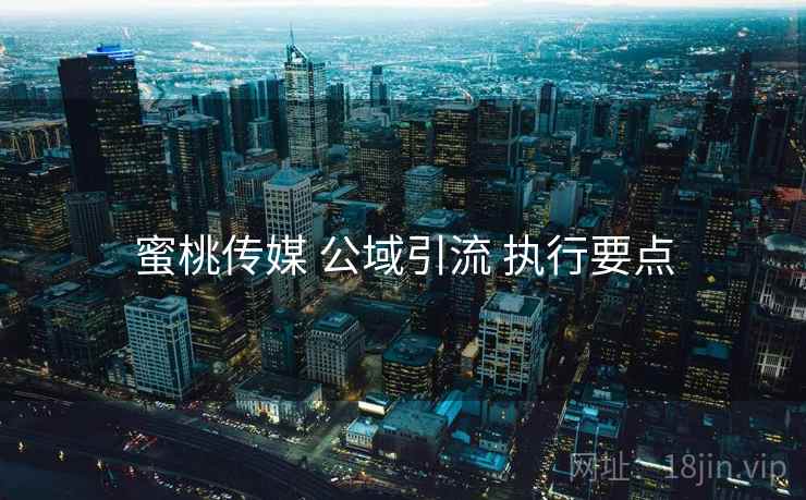 蜜桃传媒 公域引流 执行要点